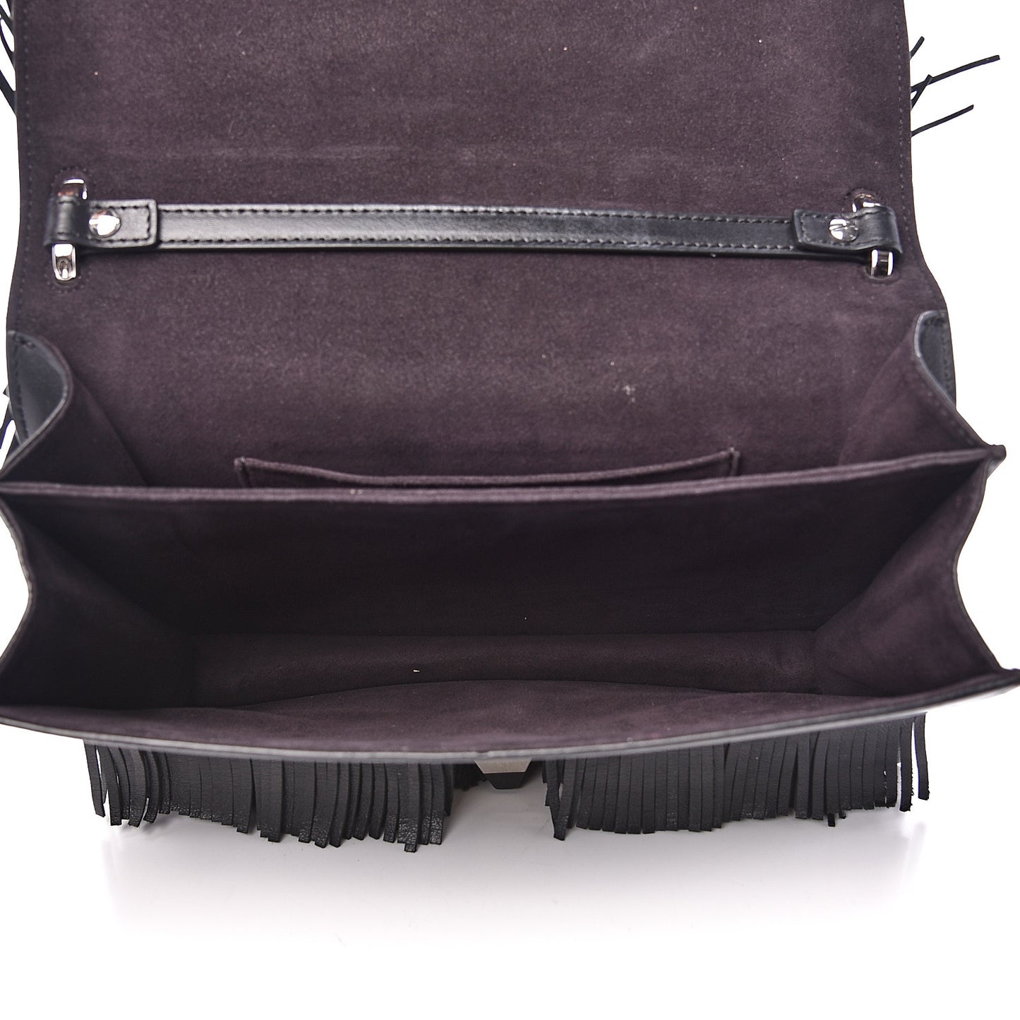 Vitello Century Opaco Monster Eyes Fringe Studded Kan I Shoulder Bag Black