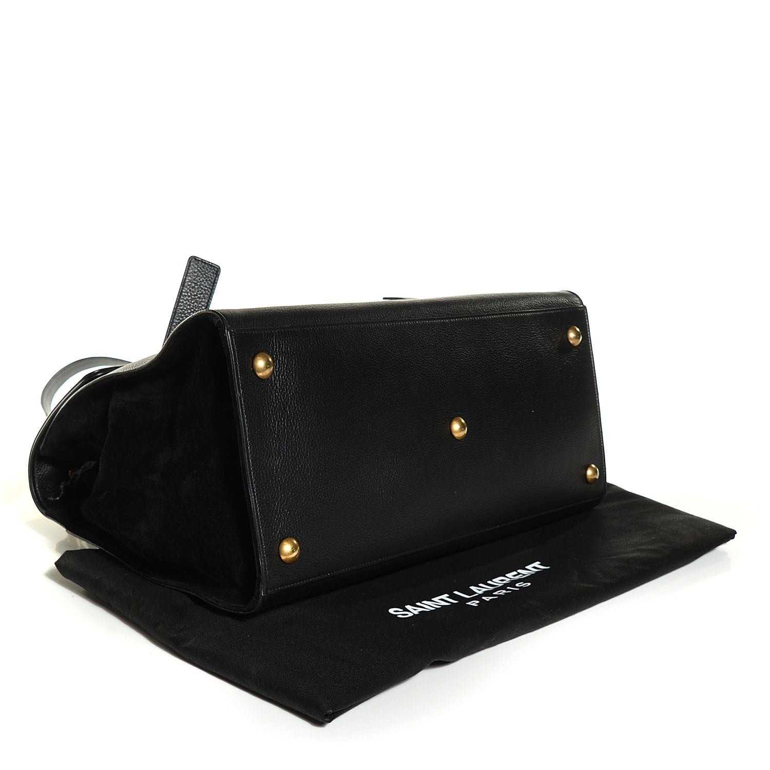 Saint Laurent Calfskin Suede Large Muse Two Black 5 of 9