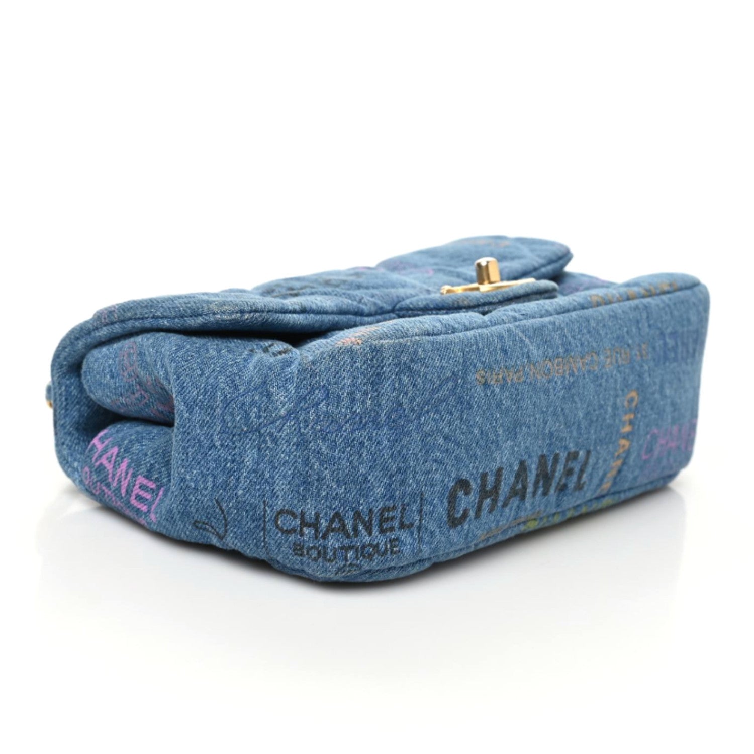 Chanel Denim Quilted Mini Denim Mood Rectangular Flap Blue Multicolor 4 of 9