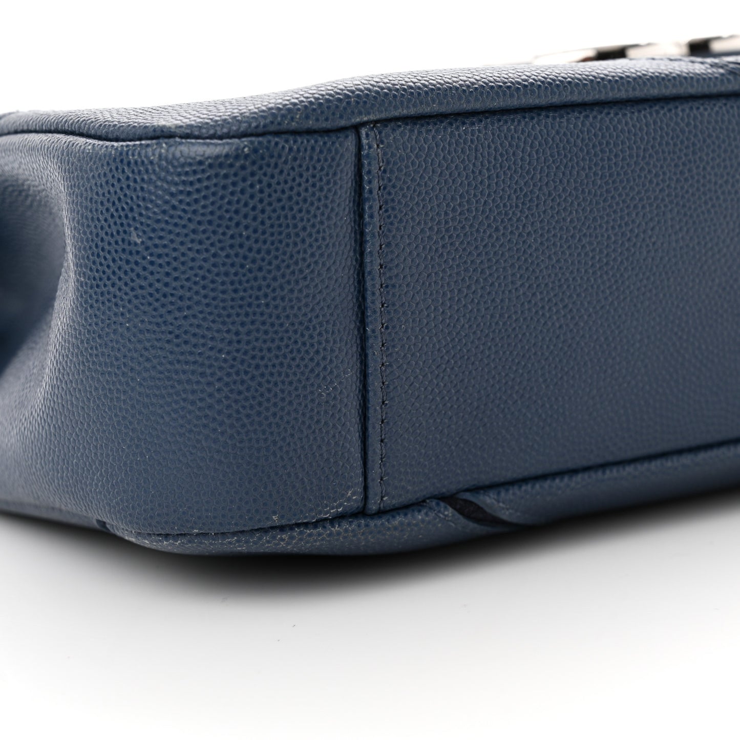 Caviar Macro Chevron Single Flap Blue