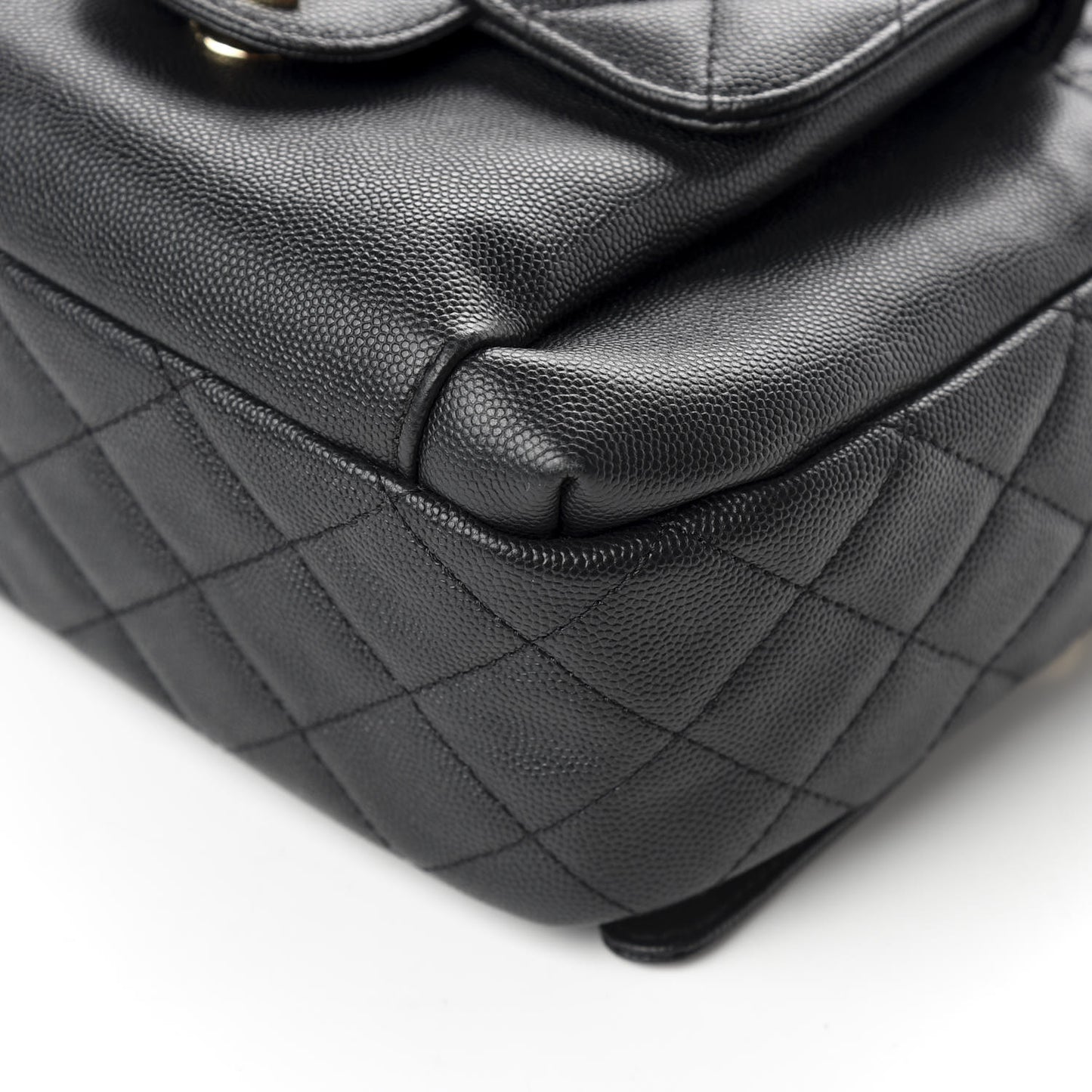 Caviar Quilted Medium Zip Around Backpack Black