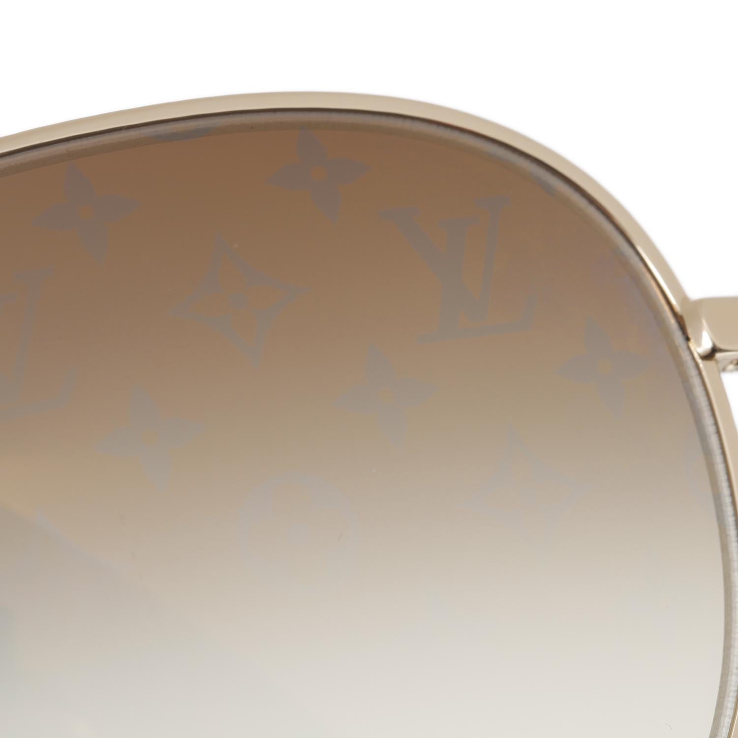 Louis Vuitton Conspiration Pilote Aviator Sunglasses Gold 9 of 11