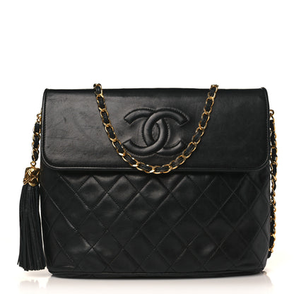 Chanel Lambskin Quilted CC Tassel Flap Black 1 of 10