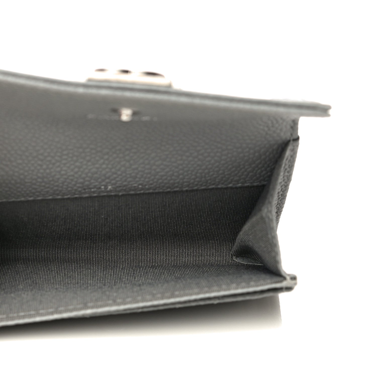 Chanel Caviar Chevron Quilted Boy Card Holder Grey 5 of 13