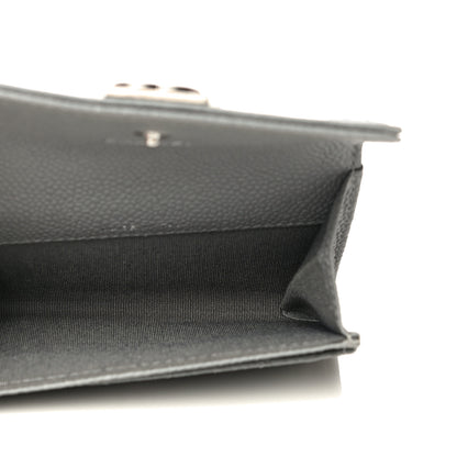 Chanel Caviar Chevron Quilted Boy Card Holder Grey 5 of 13