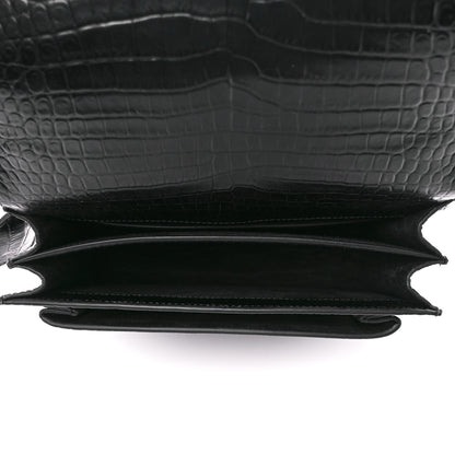 Saint Laurent Calfskin Crocodile Embossed Medium Monochrome Monogram Sunset Black 5 of 12