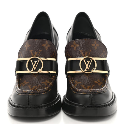 Louis Vuitton Monogram Calfskin Academy Loafers Pumps 40 Black 4 of 9