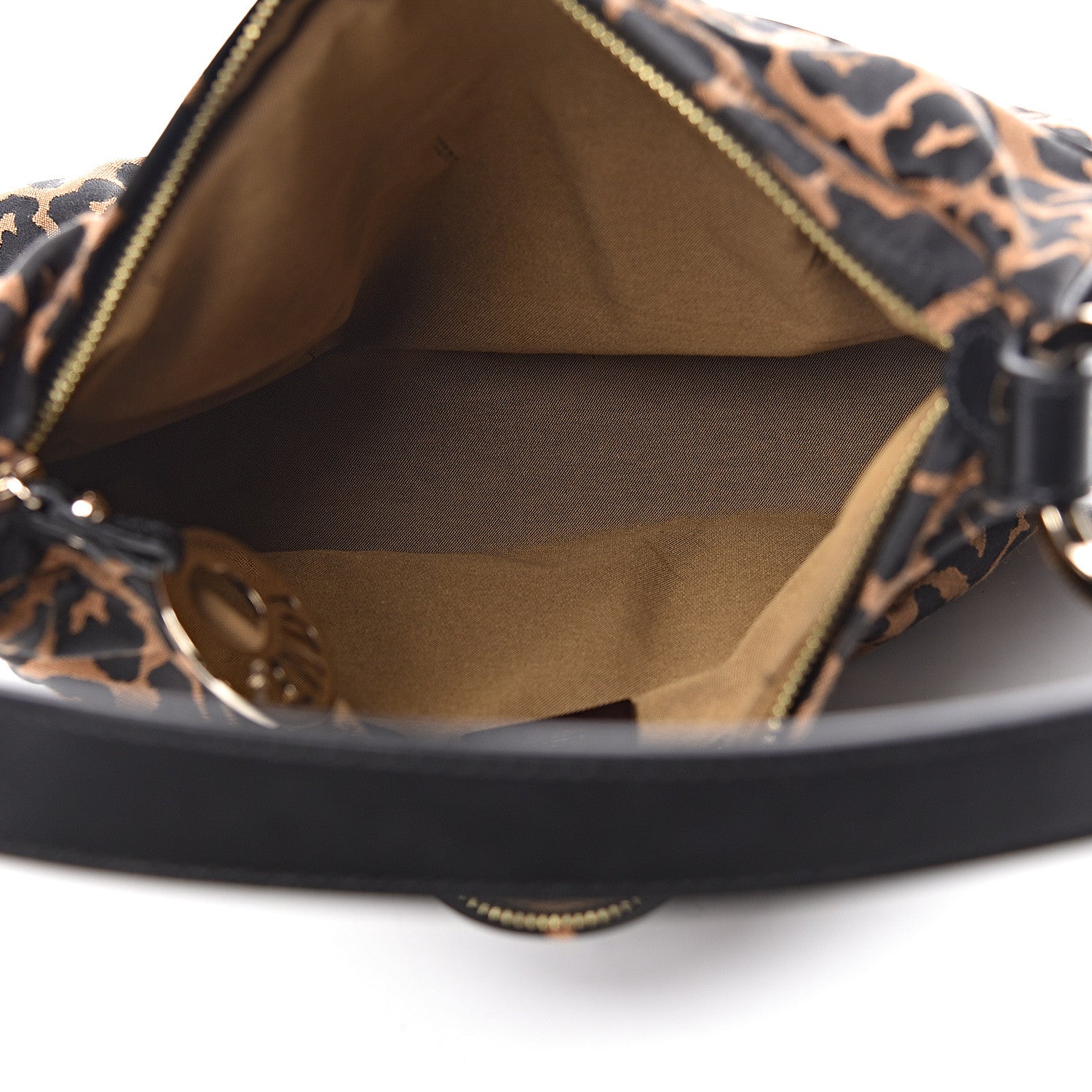 Fendi Jacquard Leopard Print Chef Hobo Tobacco 5 of 14