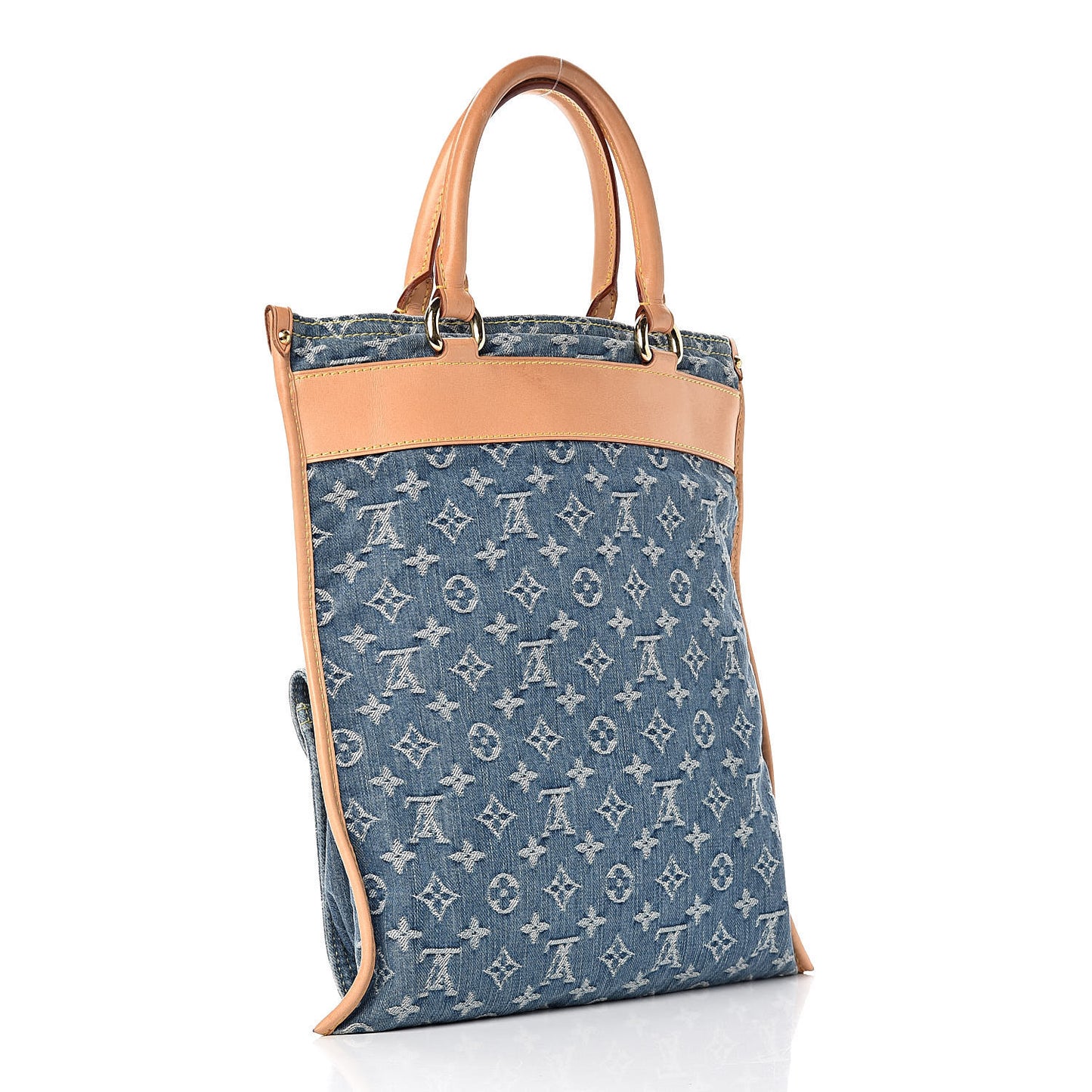 Monogram Denim Sac Plat Blue