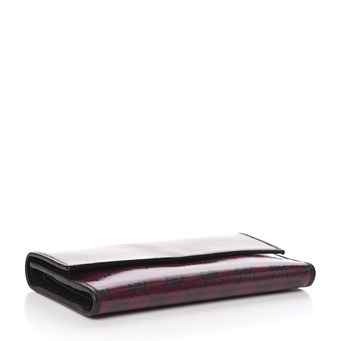 Crystal Monogram Dollar Calfskin Continental Flap Wallet Light Cherry Black