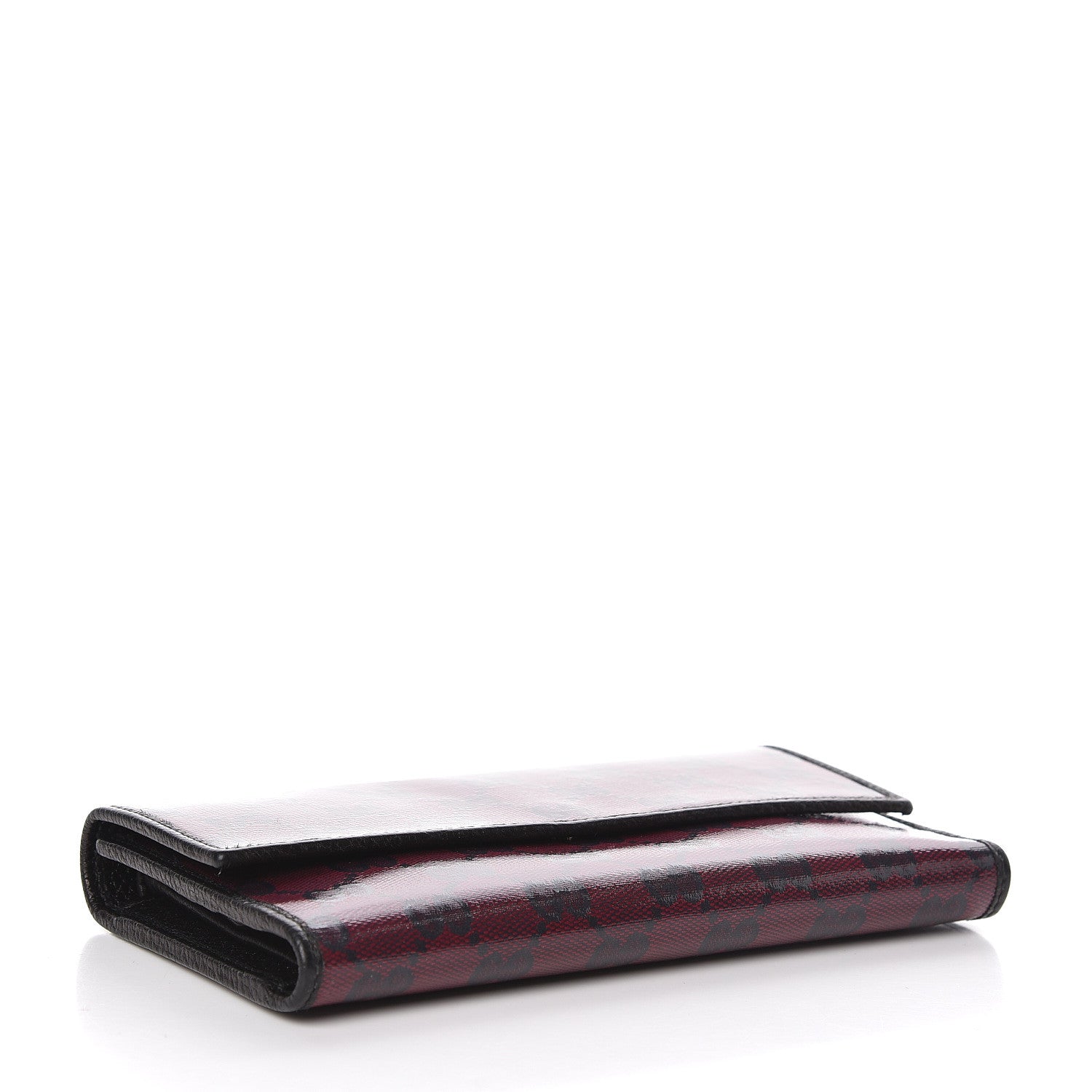 Gucci Crystal Monogram Dollar Calfskin Continental Flap Wallet Light Cherry Black 4 of 8