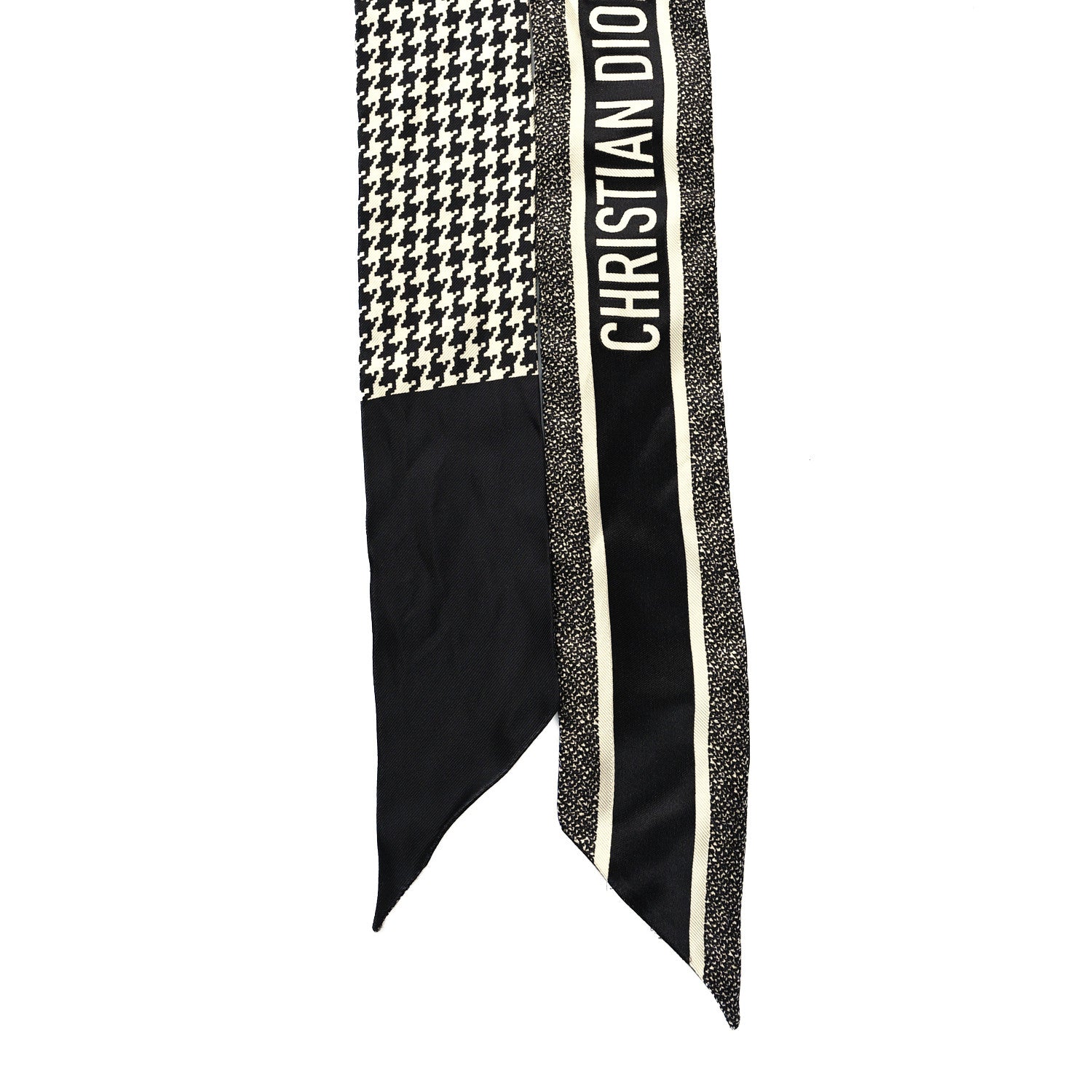 Christian Dior Silk 30 Montaigne Mitzah Scarf Black White 2 of 3