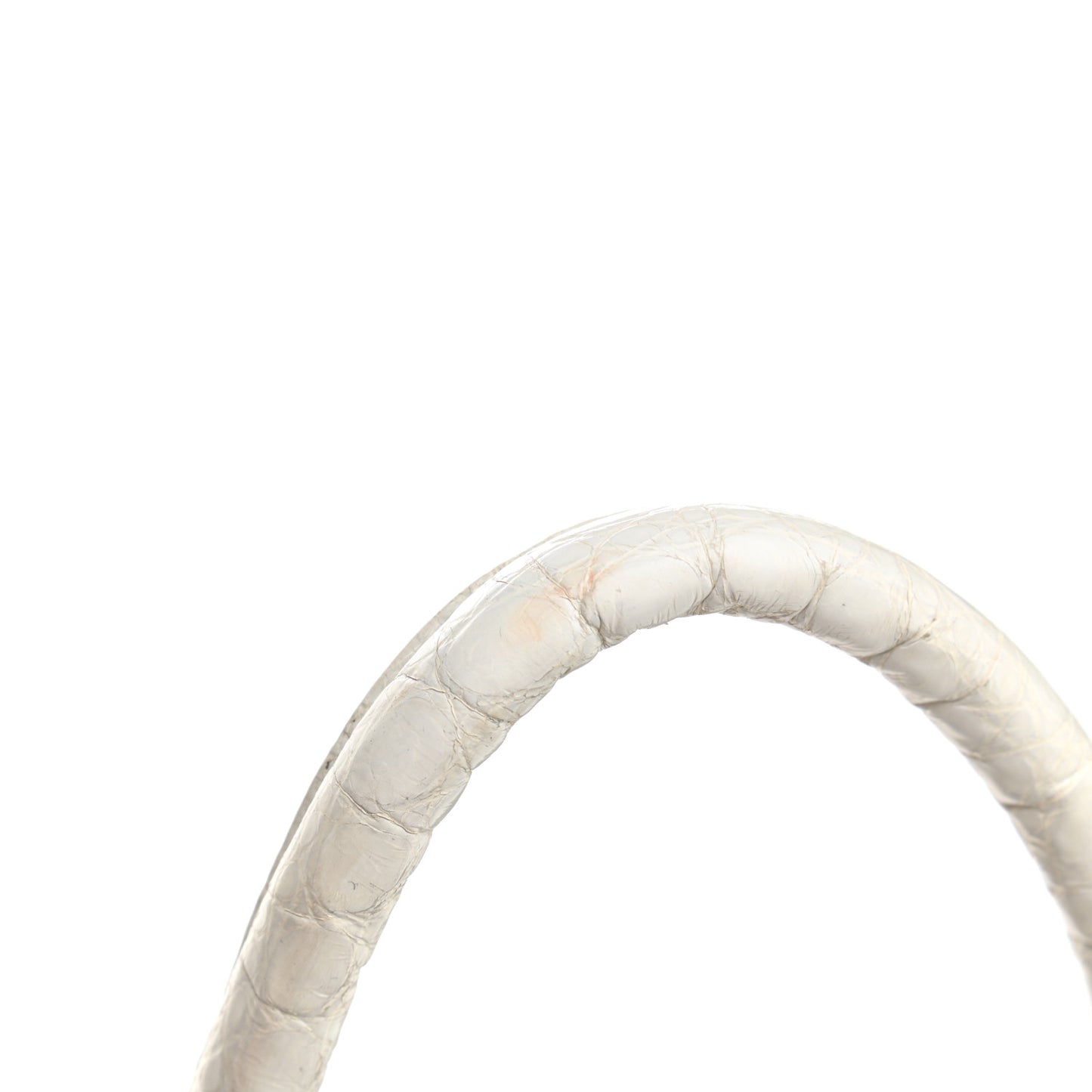Crocodile Top Handle Tote White