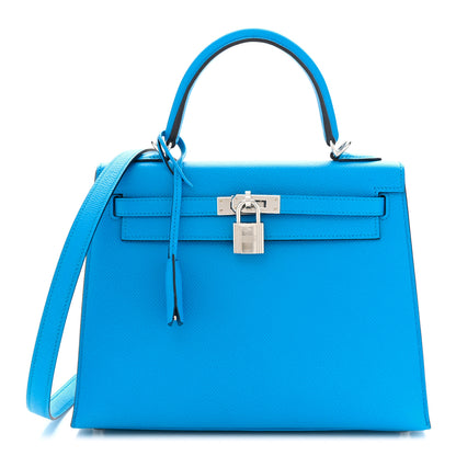 Hermes Epsom Kelly Sellier 25 Bleu Frida 1 of 13