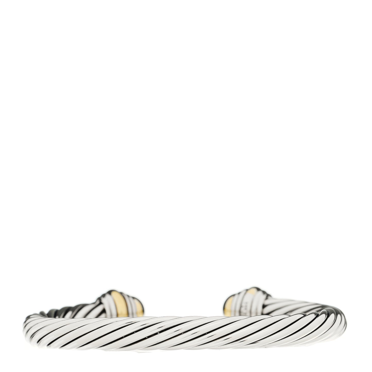 Sterling Silver 14K Yellow Gold 7mm Cable Classics Dome Bracelet