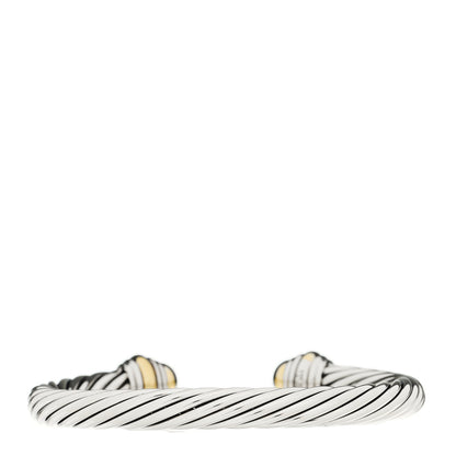 David Yurman Sterling Silver 14K Yellow Gold 7mm Cable Classics Dome Bracelet 2 of 3
