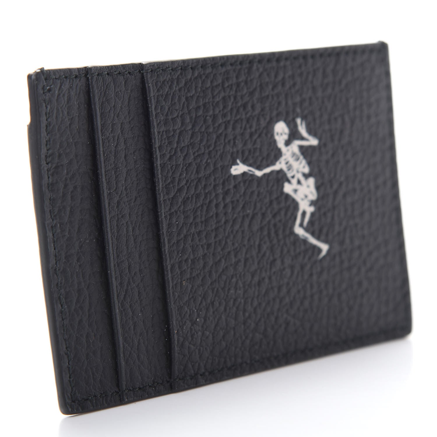 Alexander McQueen Calfskin Dancing Skeleton Card Holder Black 3 of 8