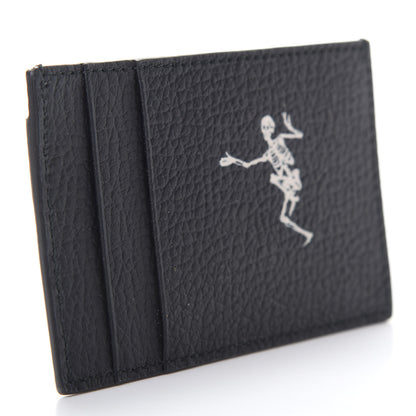Alexander McQueen Calfskin Dancing Skeleton Card Holder Black 3 of 8