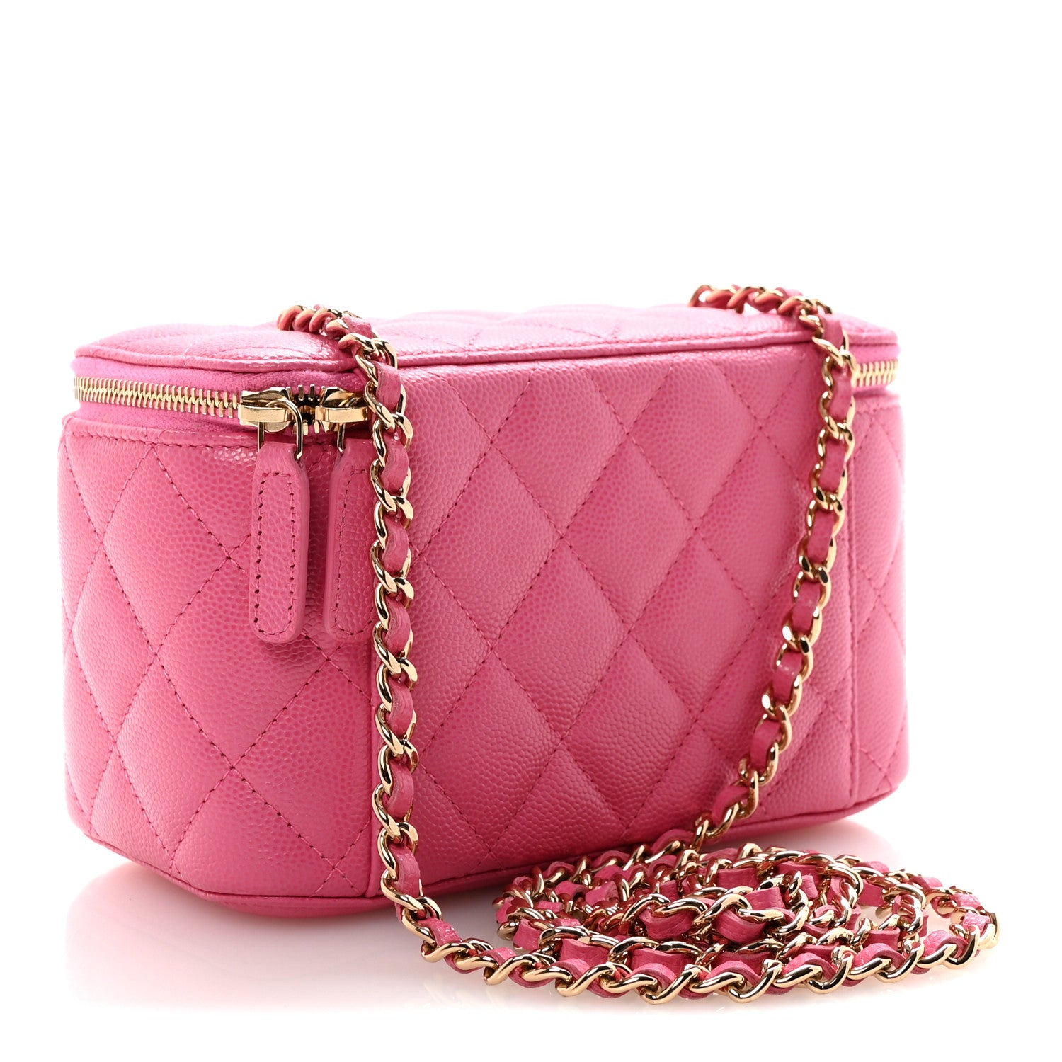 Chanel Caviar Quilted Small Vanity Case With Chain Pink 3 of 10