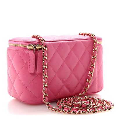 Chanel Caviar Quilted Small Vanity Case With Chain Pink 3 of 10