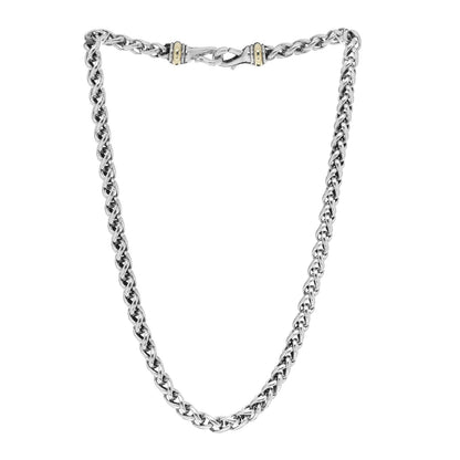 David Yurman Sterling Silver 14K Yellow Gold 8mm Wheat Chain Necklace 3 of 4