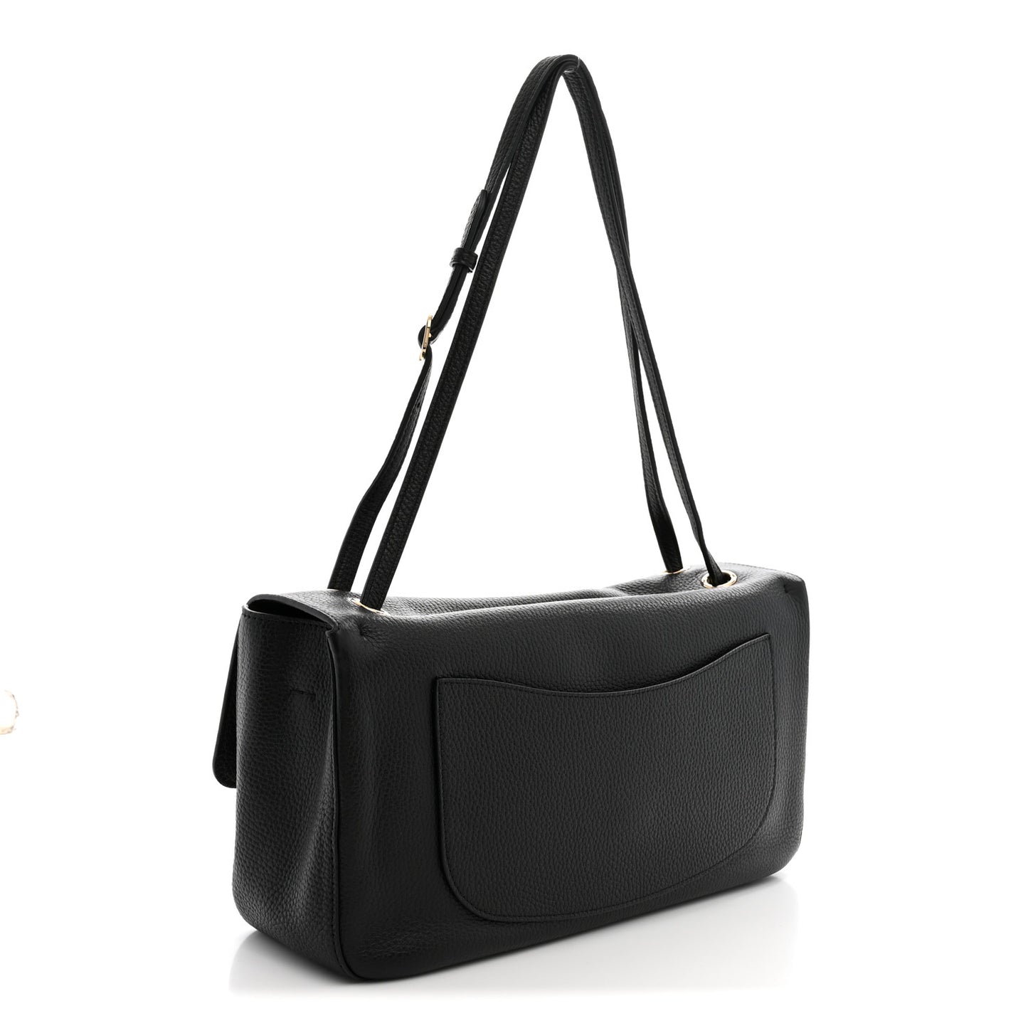 Grained Calfskin Small Souplissimo Maxi Flap Black