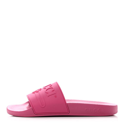 Gucci Rubber Womens Logo Slide Sandals 38 Fuchsia 1 of 6