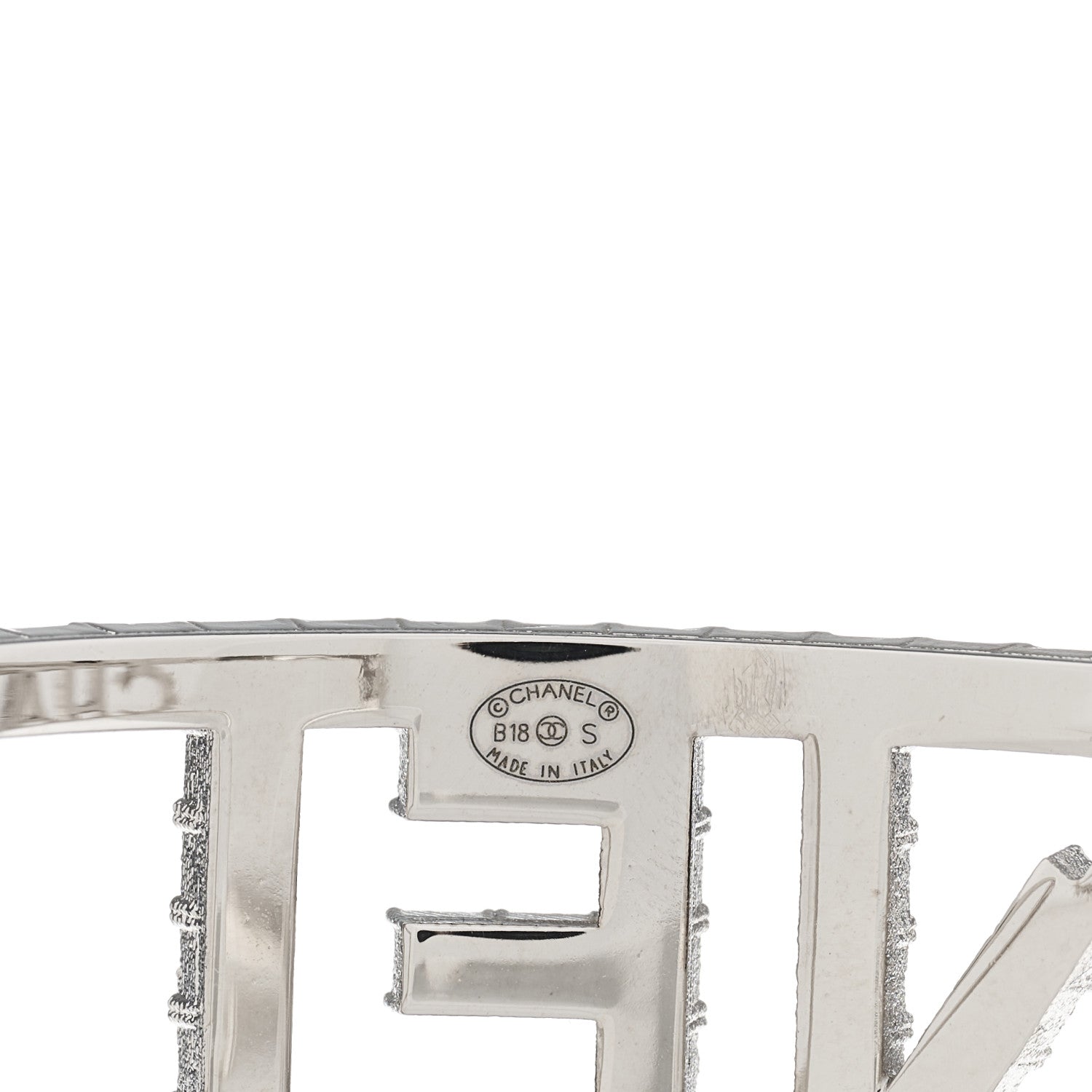 Chanel Crystal Logo Cuff Silver 5 of 5