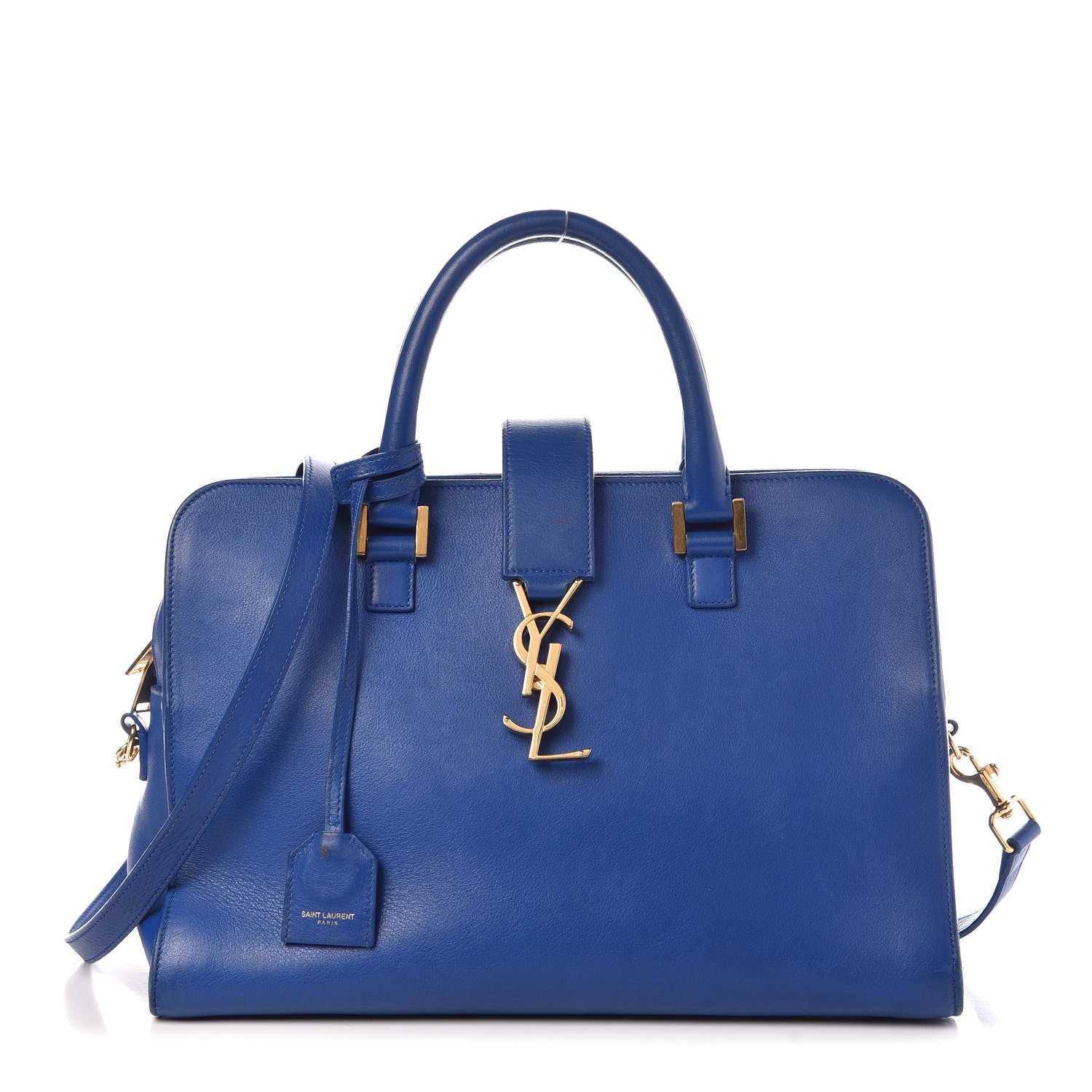 Saint Laurent Calfskin Small Monogram Cabas Blue Majorelle 1 of 12