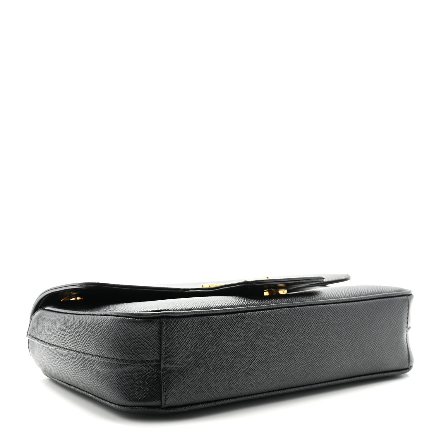Prada Saffiano Flap Shoulder Bag Black 4 of 9