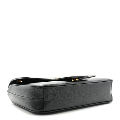 Prada Saffiano Flap Shoulder Bag Black 4 of 9