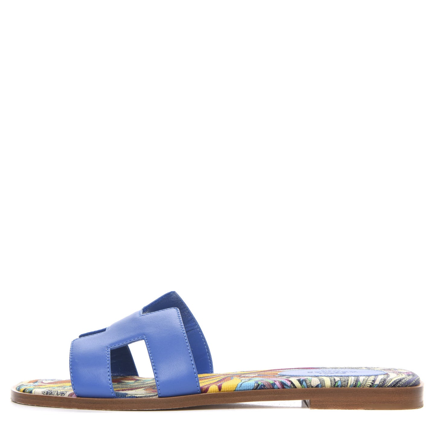 Calfskin Oran Sandals 37.5 Bleu Zanzibar