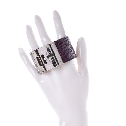 Hermes Shiny Alligator Kelly Dog Cuff Amethyst 2 of 6
