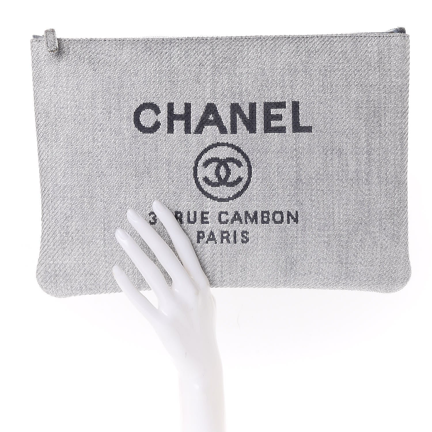 Chanel Canvas Large Deauville Pouch Blue 2 of 11