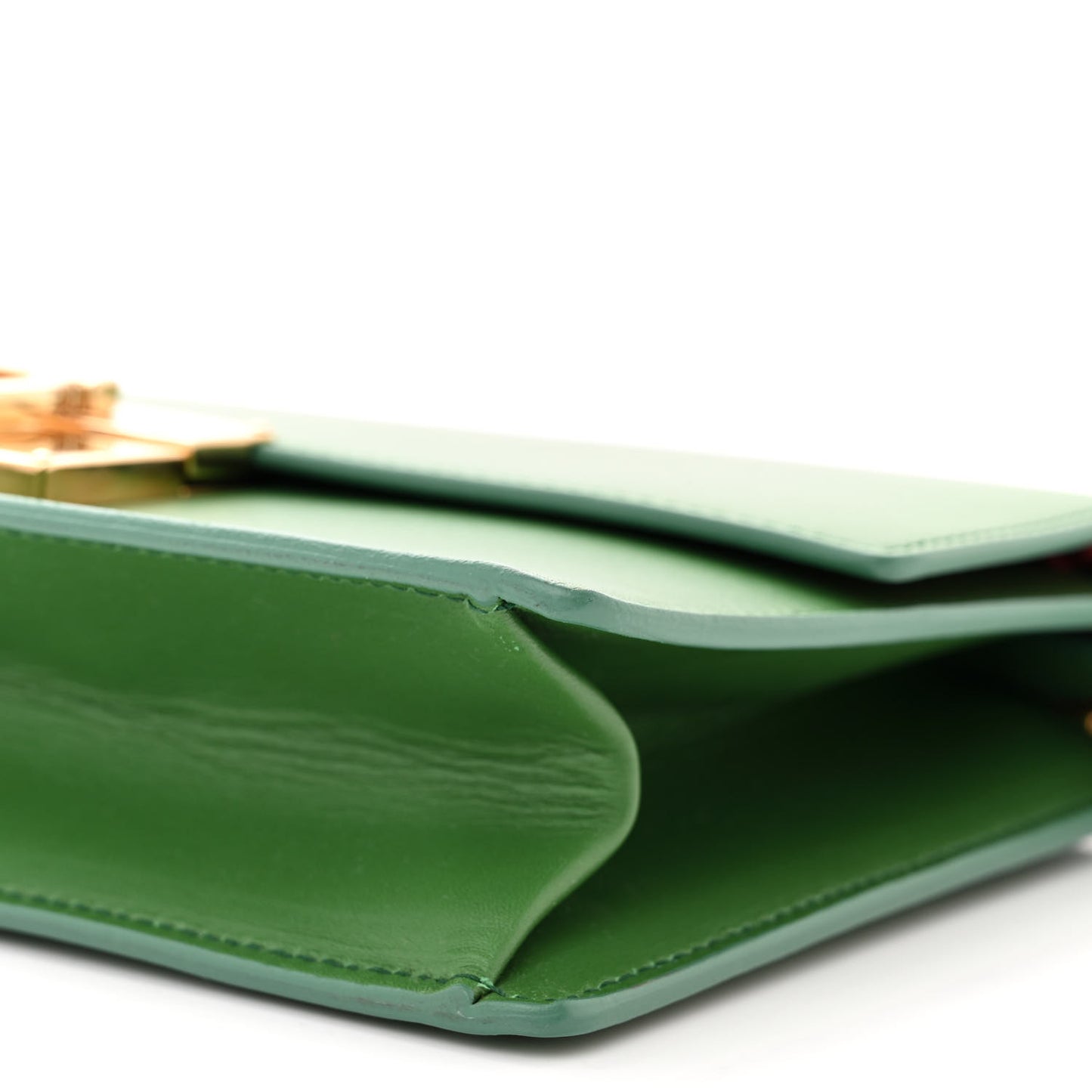 Smooth Calfskin Aileen Gancio Lock Shoulder Bag Amazzonia