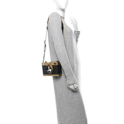 Dolce & Gabbana Lizard Camera Shoulder Bag Black Gold 2 of 9