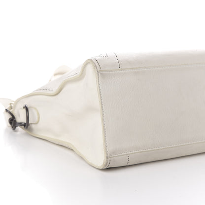 Balenciaga Veau Soyeux Bi-Color Perforated Blackout Hardware City White Black 9 of 10