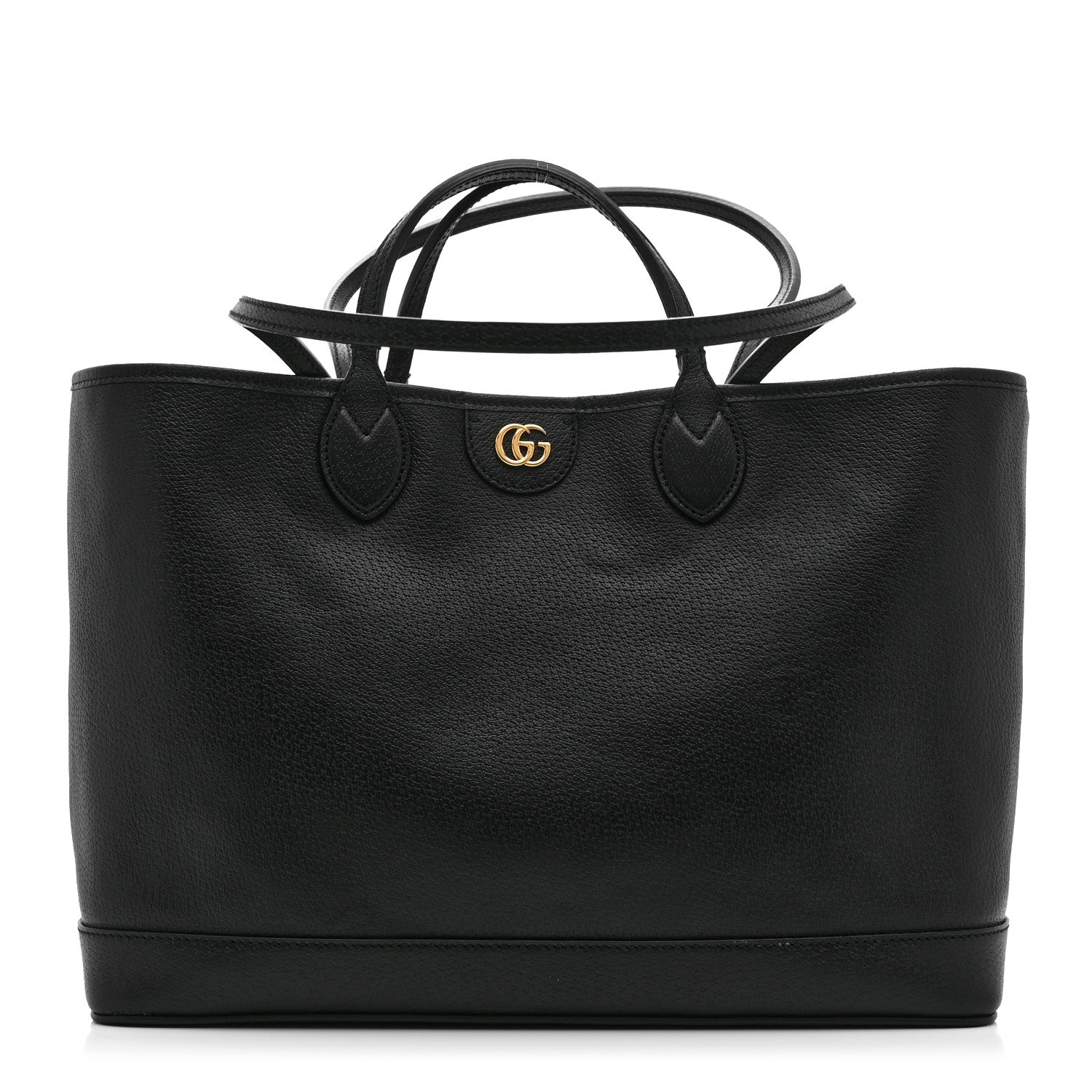 Gucci Textured Dollar Calfskin Medium Ophidia Shoulder Tote Bag Black 1 of 11