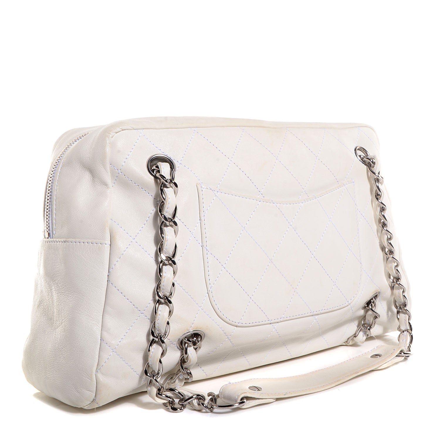 Chanel Lambskin Quilted Small Chain Around Tote White 3 of 7