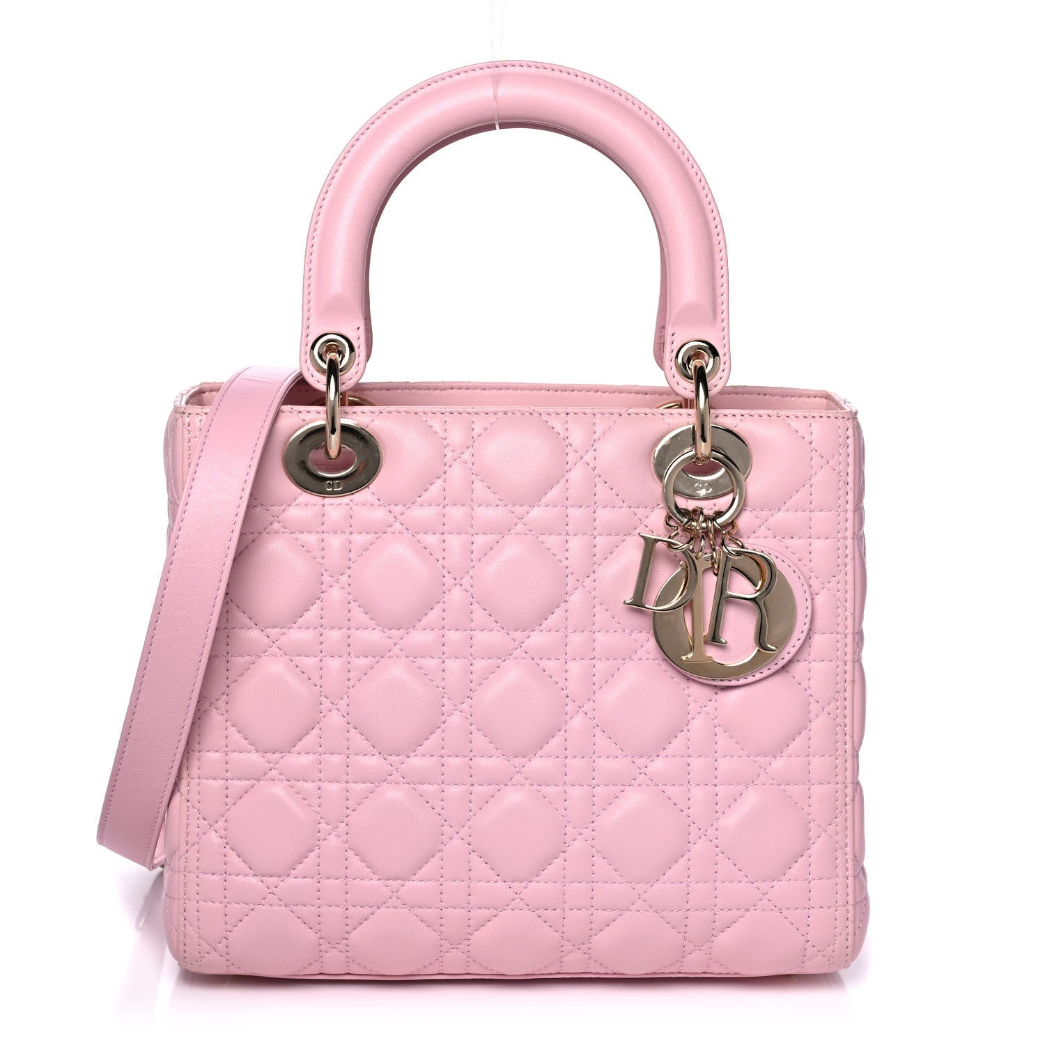 Christian Dior Lambskin Cannage Medium Lady Dior Light Pink 1 of 12