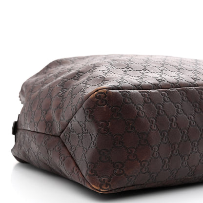 Gucci Guccissima Large Horsebit Chain Hobo Chocolate 9 of 11