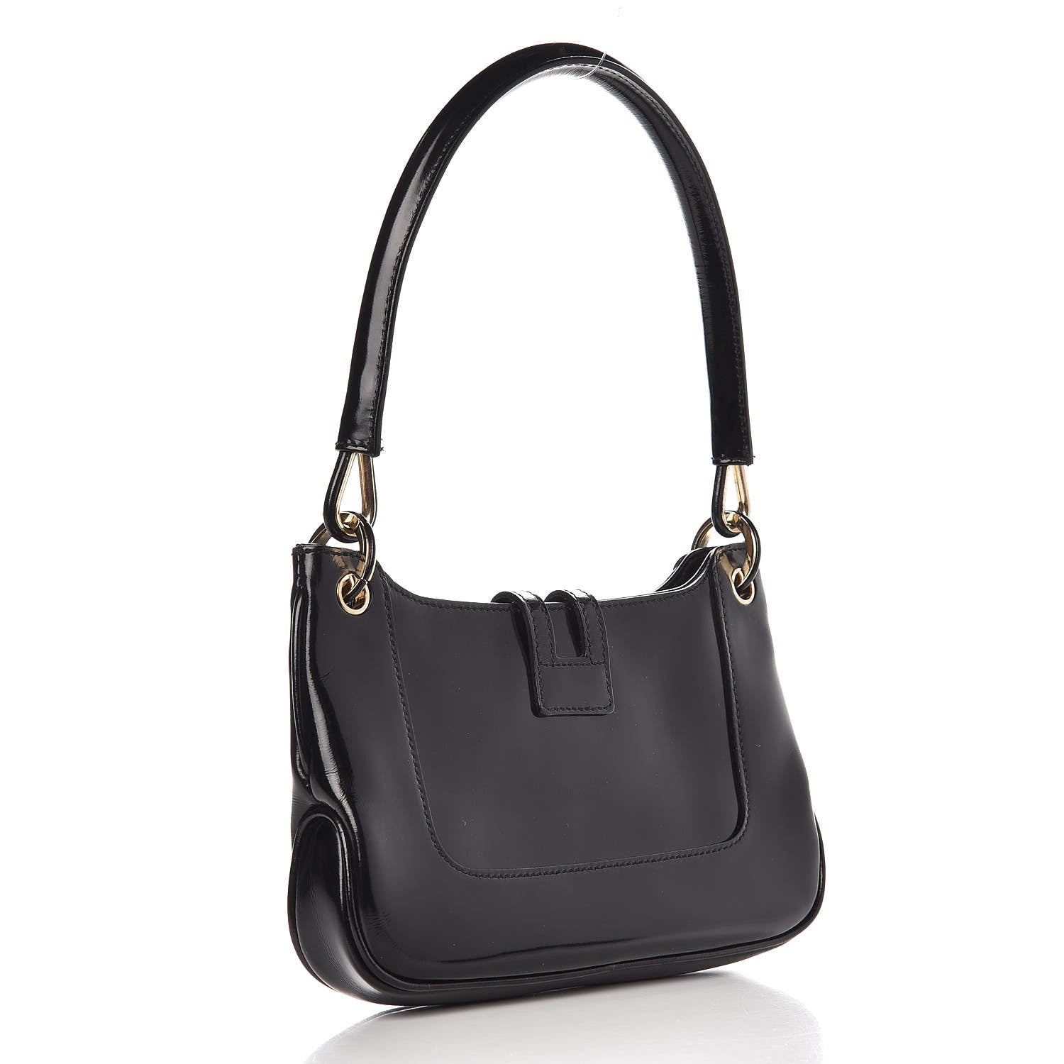 Gucci Patent Calfskin Flap Bag Black 3 of 9