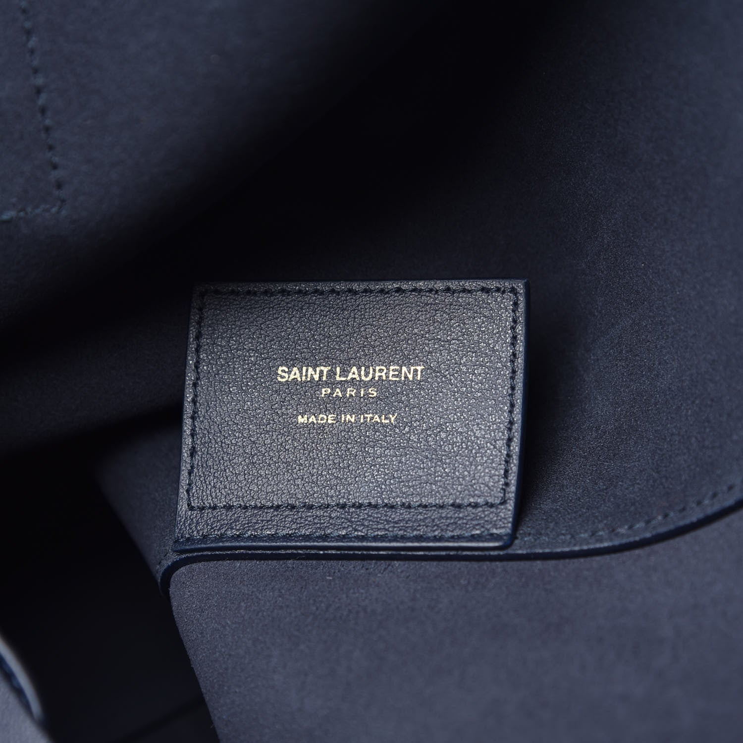 Saint Laurent Calfskin Large Shopping Tote Navy 6 of 10