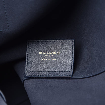 Saint Laurent Calfskin Large Shopping Tote Navy 6 of 10