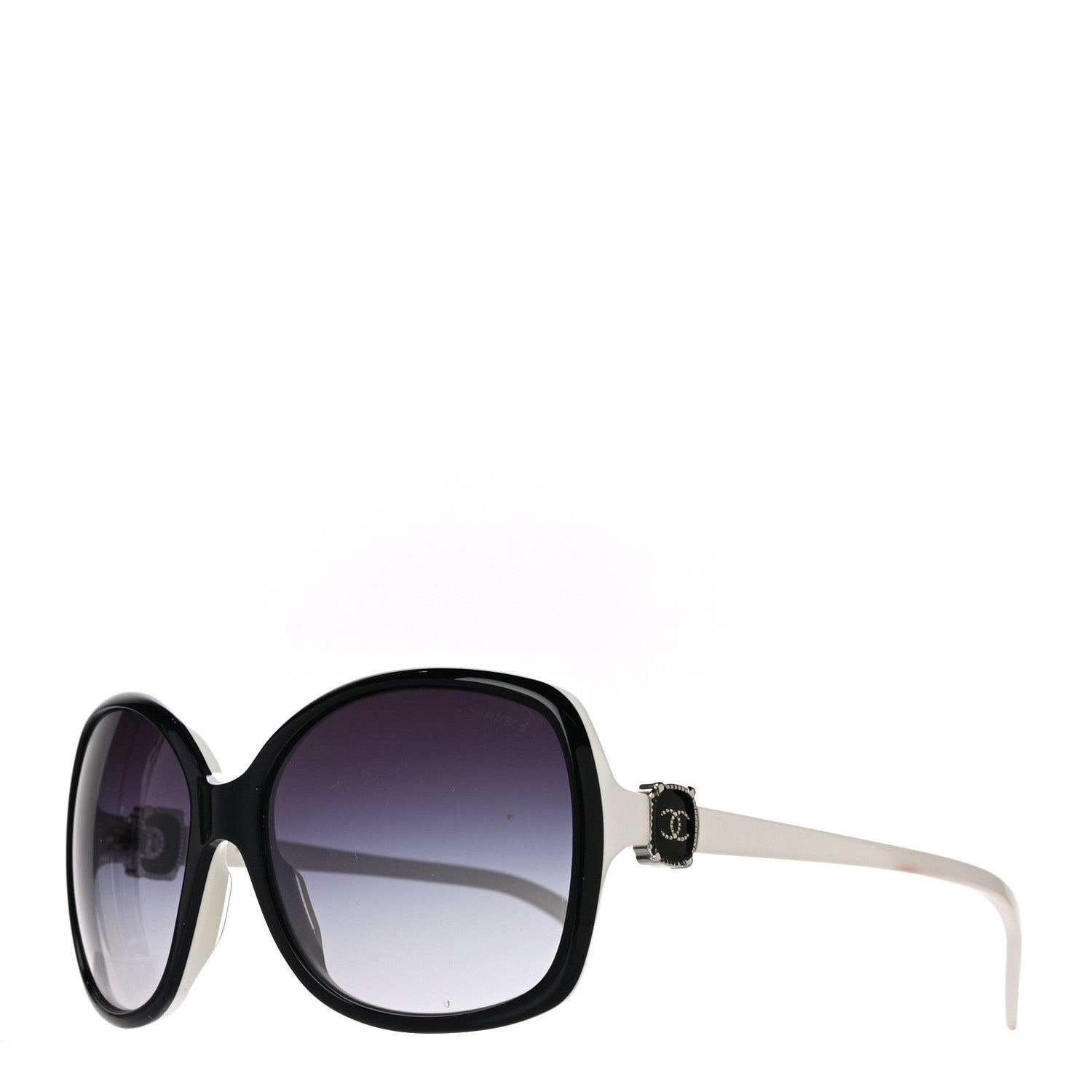 Chanel CC Sunglasses White Black 1 of 11