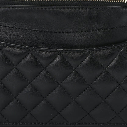 Chanel Lambskin Quilted Waist Bag Fanny Pack Black 7 of 10