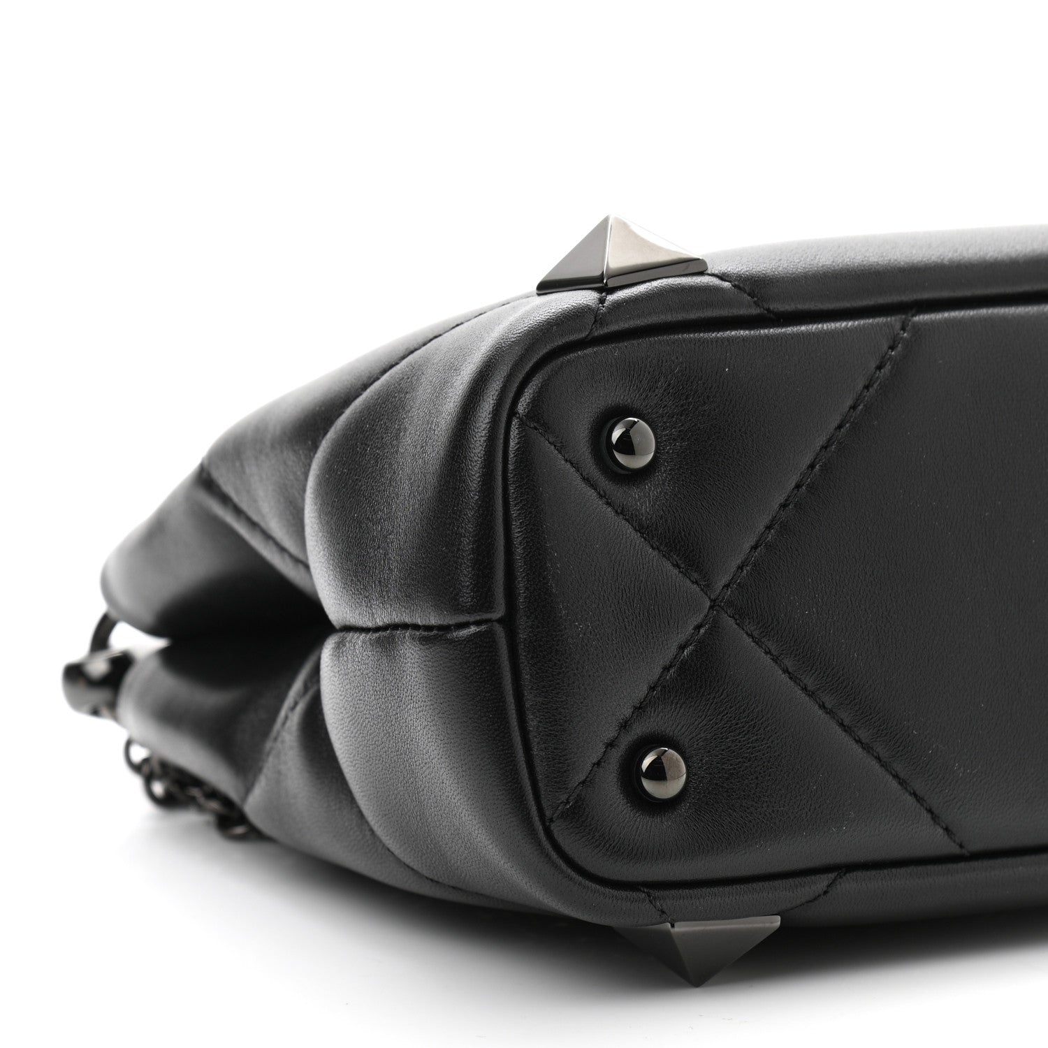 Valentino Garavani Nappa Monochrome Mini Roman Stud The Handle Bag Black 7 of 8