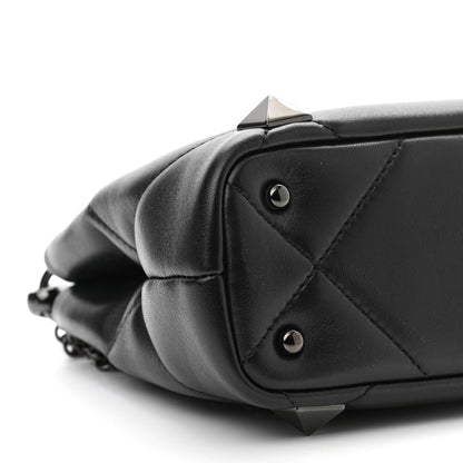 Valentino Garavani Nappa Monochrome Mini Roman Stud The Handle Bag Black 7 of 8