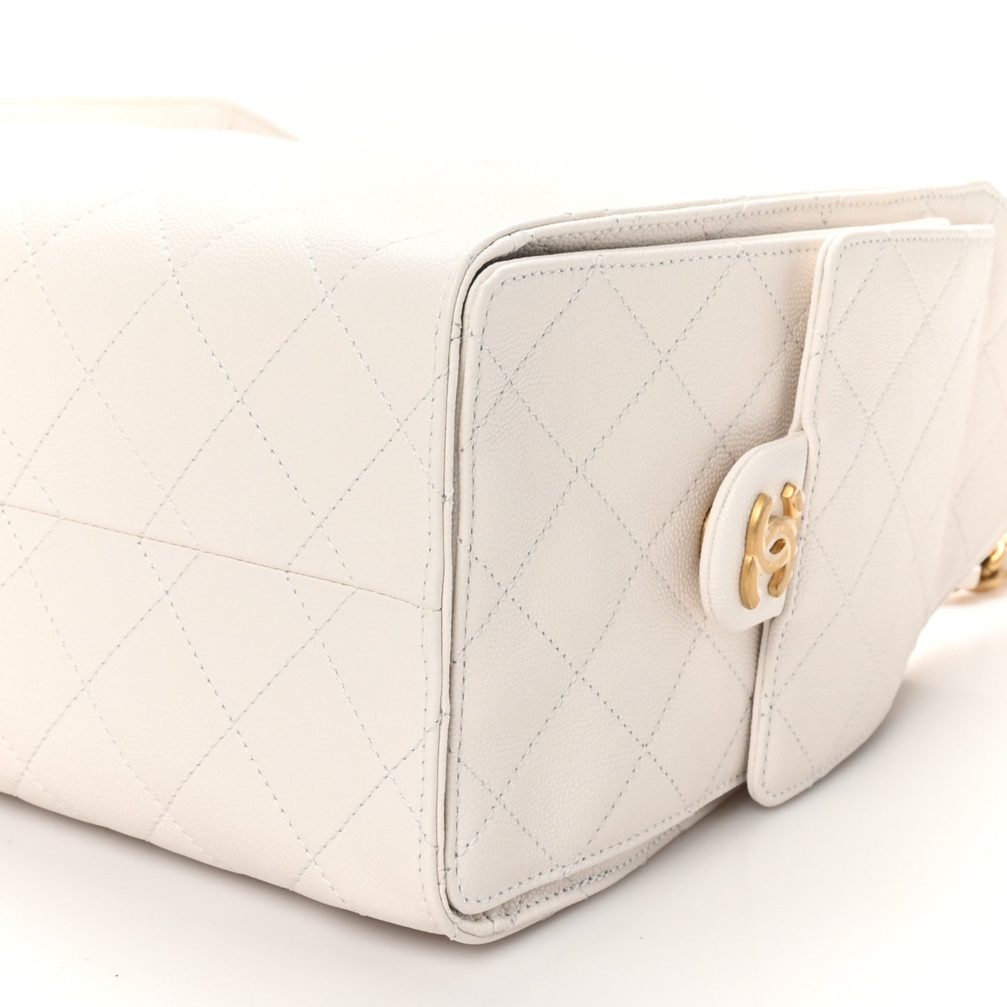 Caviar Quilted Small Chanel 25 Handbag White
