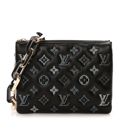 Louis Vuitton Lambskin Crystal Embellished Monogram Coussin BB Black 1 of 10